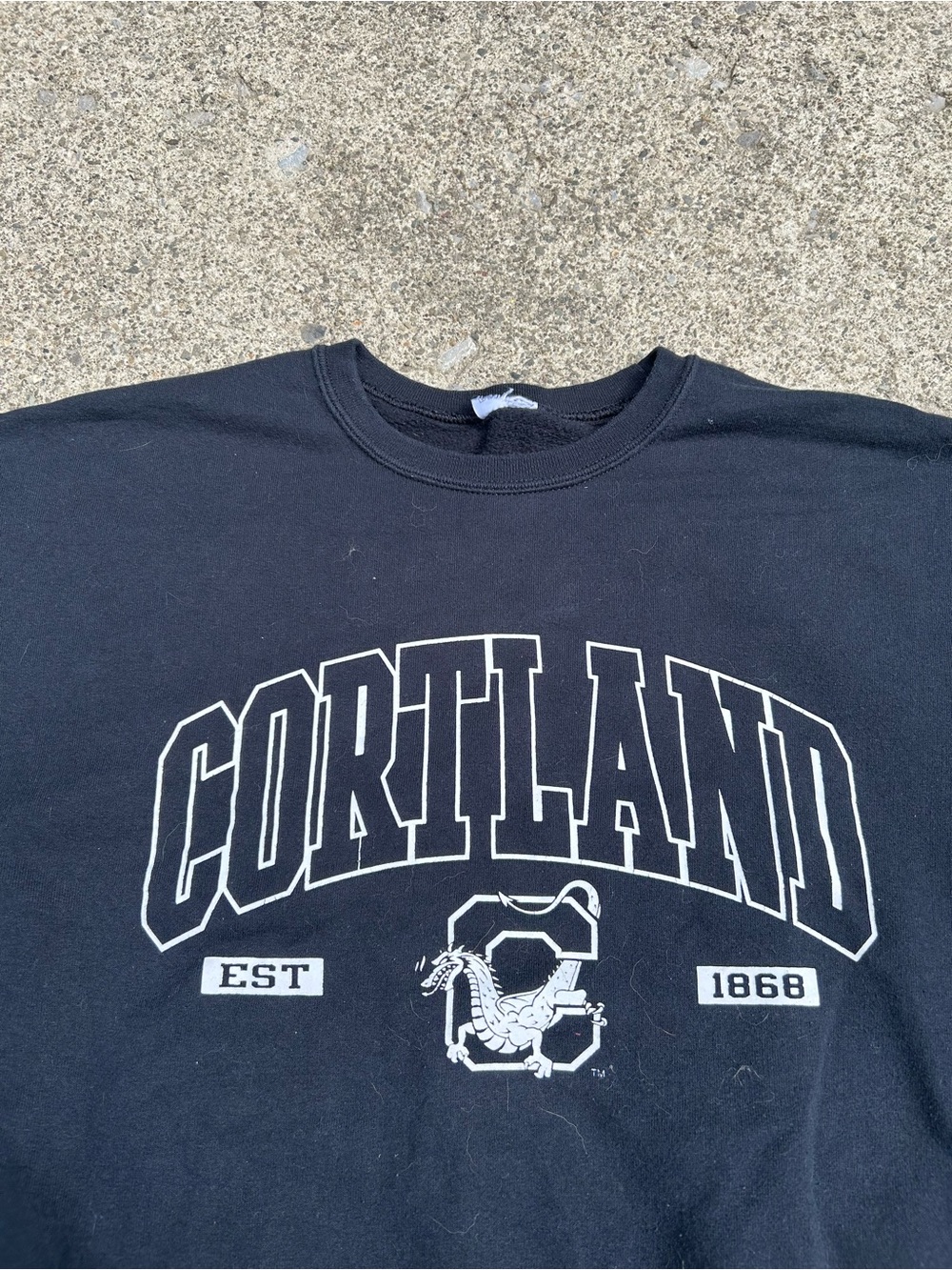 Cortland Black Graphic Crewneck Shirt